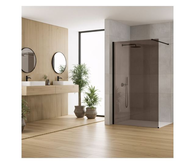 Zuhanyfal Rea Flexi brown 120 Fekete 120X120X195CM