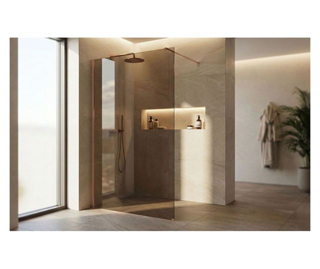 Zuhanyfal Rea Flexi Brown 100 Brusolt réz 120X100X195CM