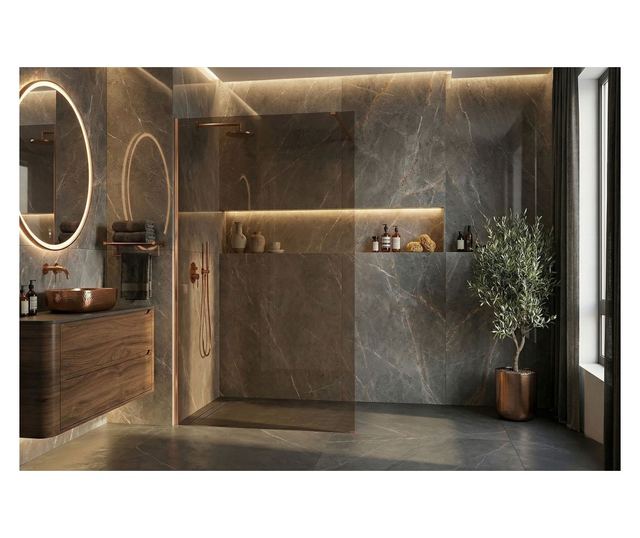 Zuhanyfal Rea Flexi Brown 110 Brusolt réz 120X110X195CM