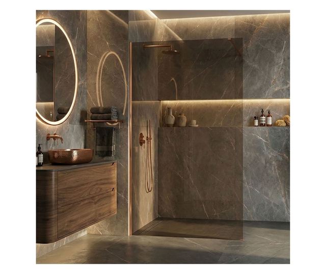 Zuhanyfal Rea Flexi Brown 120 Brusolt réz 120X120X195CM