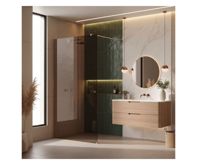 Zuhanyfal Rea Flexi Brown 120 Brusolt réz 120X120X195CM