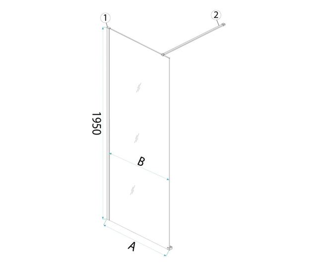 Zuhanyfal Rea Flexi brown 140 Brusolt arany 120X130X195CM