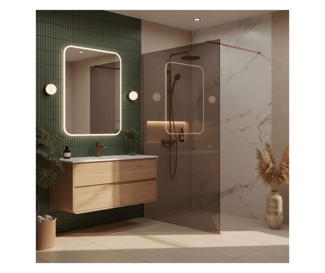 Zuhanyfal Rea Flexi Brown 80 Brusolt réz 120X80X195CM