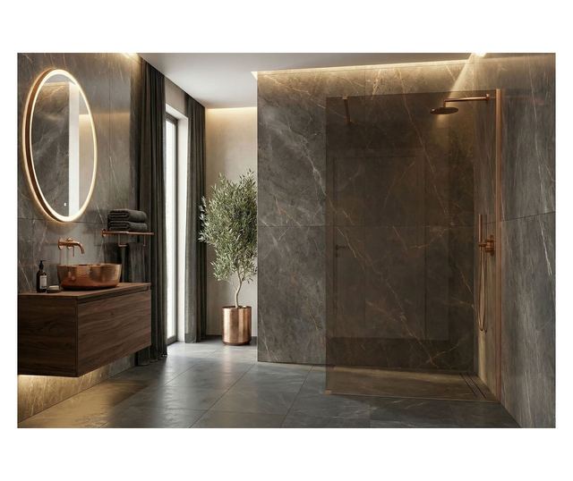 Zuhanyfal Rea Flexi Brown 80 Brusolt réz 120X80X195CM