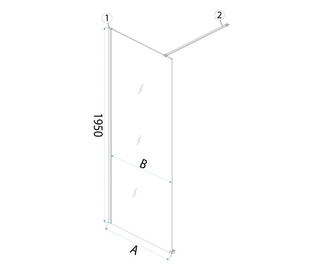Zuhanyfal Rea Flexi Brown 80 Brusolt réz 120X80X195CM