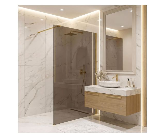 Zuhanyfal Rea Flexi brown 100 Brusolt arany 120X100X195CM