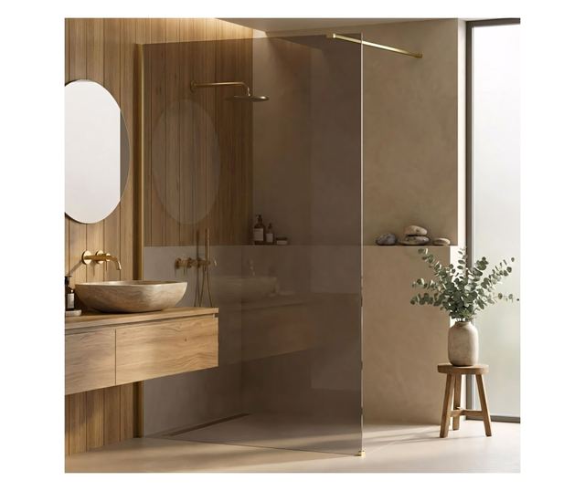 Zuhanyfal Rea Flexi brown 130 Brusolt arany 120X140X195CM