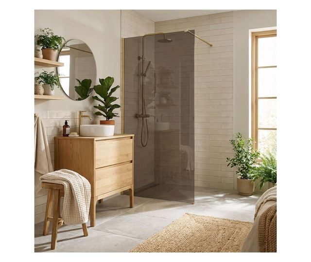 Zuhanyfal Rea Flexi brown 120 Brusolt arany 120X80X195CM