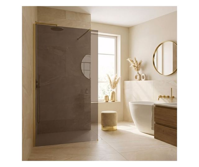 Zuhanyfal Rea Flexi brown 110 Brusolt arany 120X90X195CM