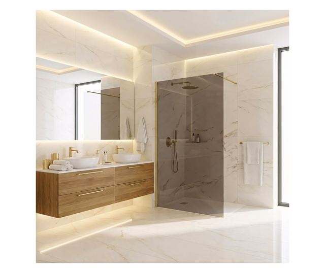 Zuhanyfal Rea Flexi brown 110 Brusolt arany 120X90X195CM