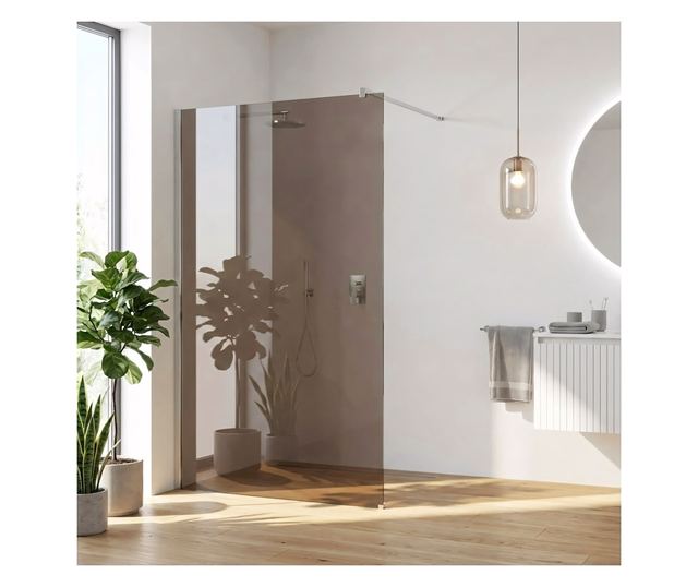 Zuhanyfal Rea Flexi brown 100 Krómozott 120X100X195CM