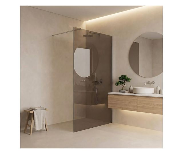 Zuhanyfal Rea Flexi brown 140 Krómozott 120X140X195CM