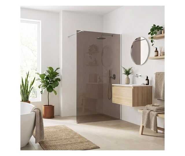 Zuhanyfal Rea Flexi brown 140 Krómozott 120X140X195CM