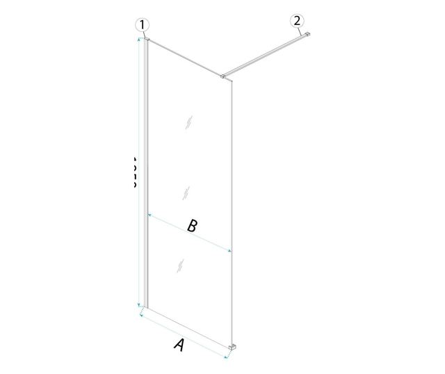 Zuhanyfal Rea Flexi Grey 120 Krómozott 120X120X195CM