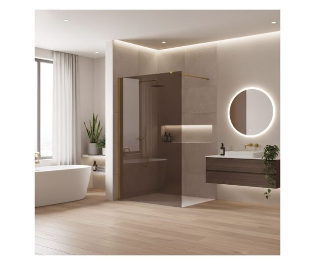 Zuhanyfal Rea Flexi Brown 120 Arany 120X120X195CM