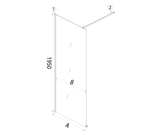 Zuhanyfal Rea Flexi 120 Brusolt réz 120X120X195CM