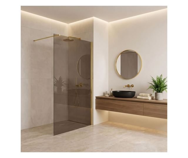 Zuhanyfal Rea Flexi Brown 80 Arany 120X80X195CM