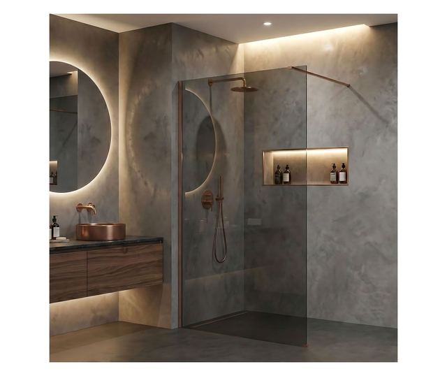 Zuhanyfal Rea Flexi 100 Brusolt réz 120X100X195CM