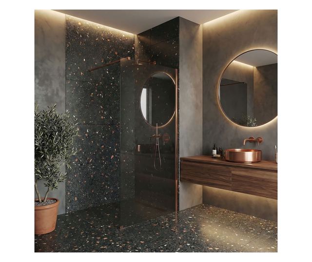 Zuhanyfal Rea Flexi 120 Brusolt réz 120X120X195CM