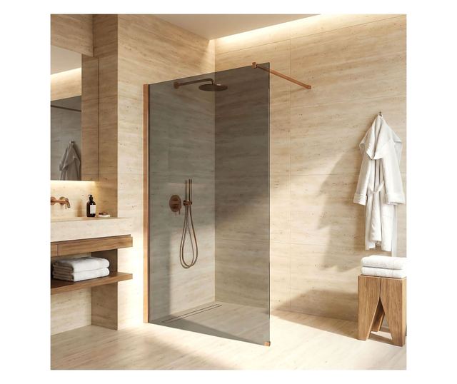 Zuhanyfal Rea Flexi 130 Brusolt réz 120X130X195CM