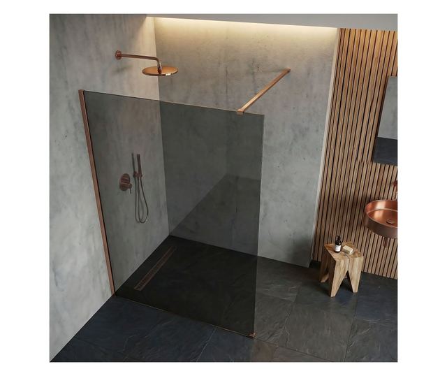 Zuhanyfal Rea Flexi 130 Brusolt réz 120X130X195CM