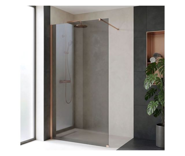 Zuhanyfal Rea Flexi 130 Brusolt réz 120X130X195CM