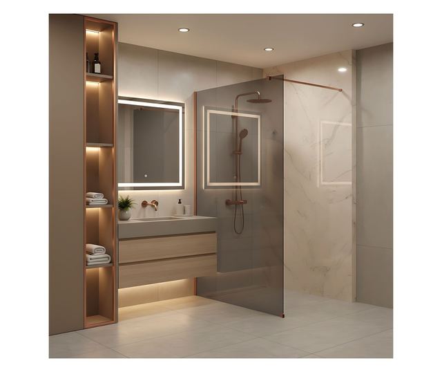 Zuhanyfal Rea Flexi 140 Brusolt réz 120X140X195CM