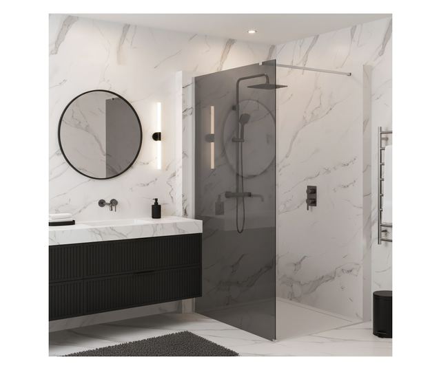 Zuhanyfal Rea Flexi Grey 110 Krómozott 120X110X195CM