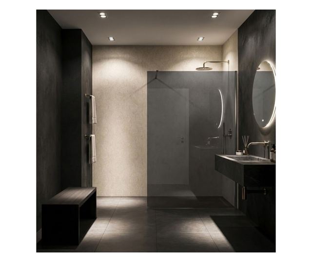 Zuhanyfal Rea Flexi Grey 110 Krómozott 120X110X195CM