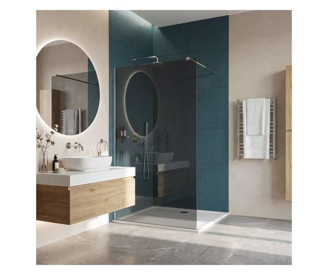 Zuhanyfal Rea Flexi Grey 120 Krómozott 120X120X195CM