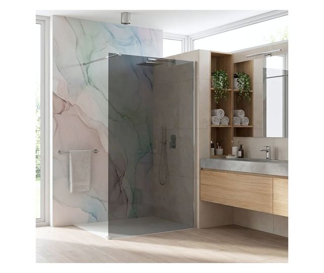 Zuhanyfal Rea Flexi Grey 130 Krómozott 120X130X195CM