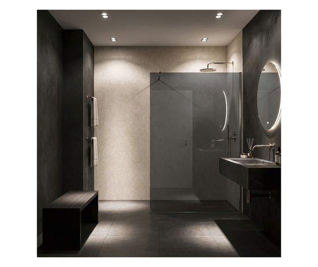 Zuhanyfal Rea Flexi 140 Krómozott 120X140X195CM