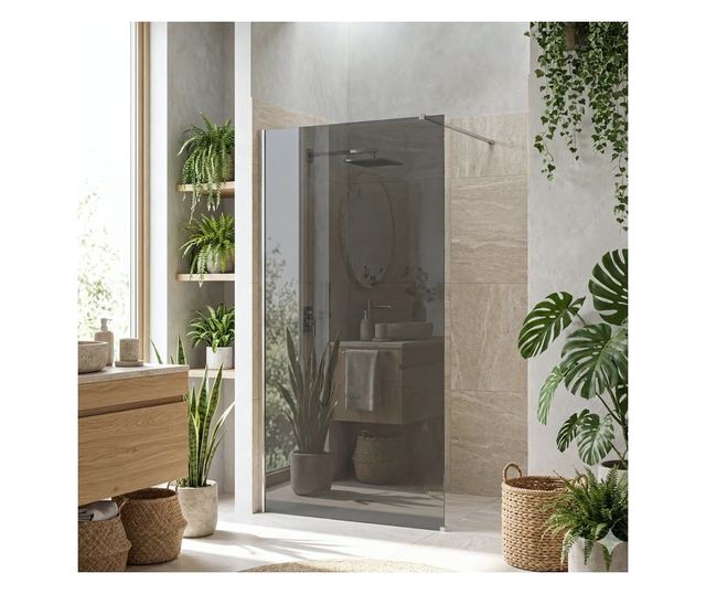 Zuhanyfal Rea Flexi Grey 80 Krómozott 120X80X195CM