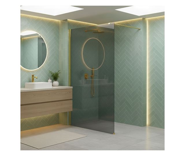 Zuhanyfal Rea Flexi Grey 100 Arany 120X100X195CM