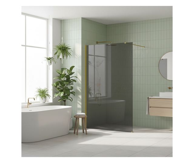 Zuhanyfal Rea Flexi Grey 110 Arany 120X110X195CM