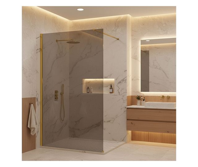 Zuhanyfal Rea Flexi Grey 110 Arany 120X110X195CM