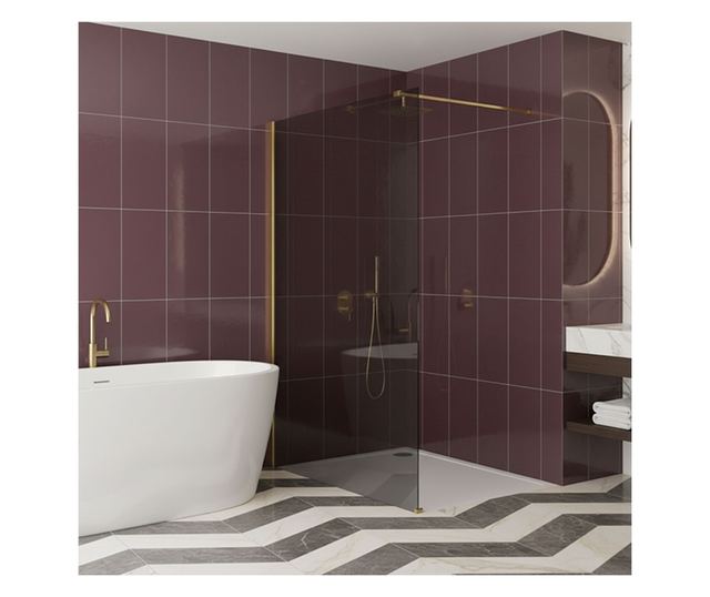 Zuhanyfal Rea Flexi Grey 110 Arany 120X110X195CM