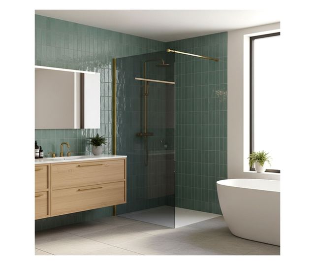 Zuhanyfal Rea Flexi Grey 80 Arany 120X80X195CM