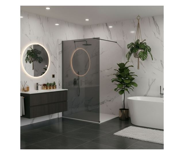 Zuhanyfal Rea Flexi Grey 130 Titán 120X130X195CM