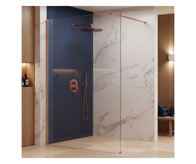 Zuhanyfal Rea Flexi 110 Brusolt réz 120X110X195CM