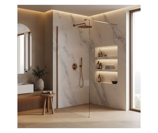 Zuhanyfal Rea Flexi 70 Brusolt réz 120X70X195CM