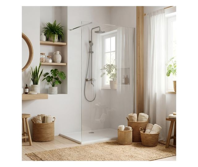 Zuhanyfal Rea Flexi Transparent 70 Krómozott 120X70X195CM