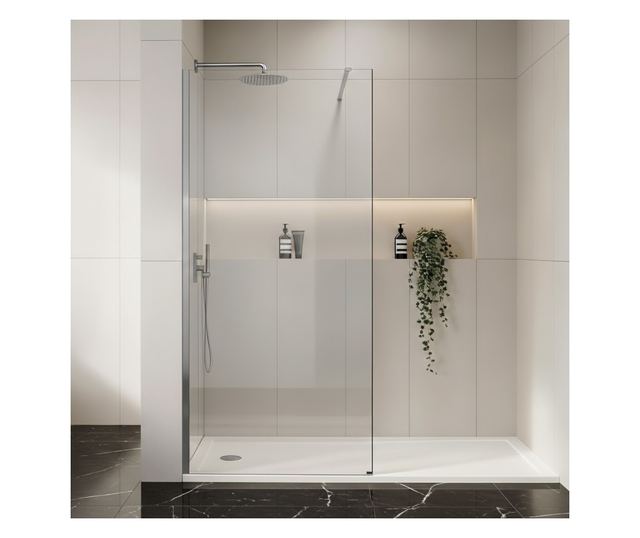 Zuhanyfal Rea Flexi Transparent 70 Krómozott 120X70X195CM