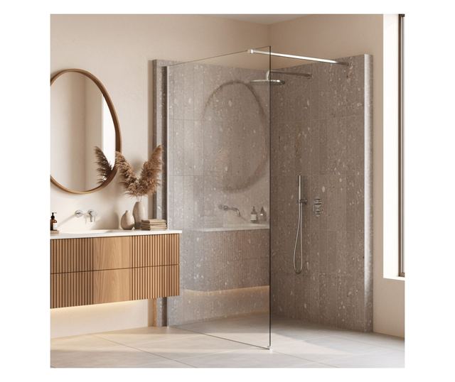 Zuhanyfal Rea Flexi Transparent 70 Krómozott 120X70X195CM