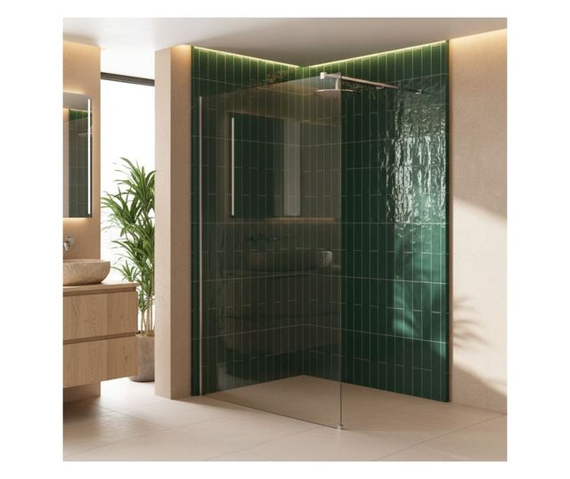 Zuhanyfal Rea Flexi Transparent 70 Krómozott 120X70X195CM