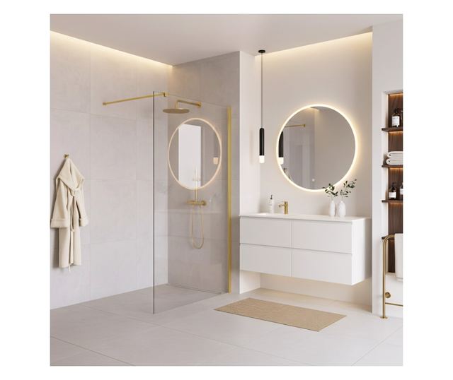 Zuhanyfal Rea Flexi Transparent 110 Arany 120X110X195CM