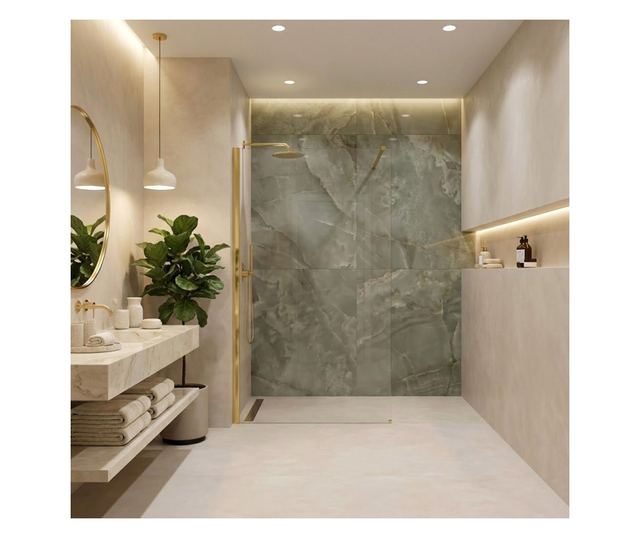 Zuhanyfal Rea Flexi Transparent 80 Arany 120X80X195CM