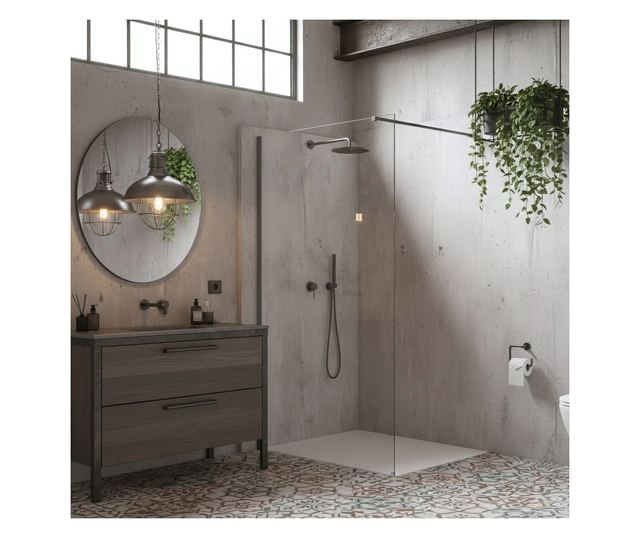 Zuhanyfal Rea Flexi Transparent 80 Titán 120X80X195CM