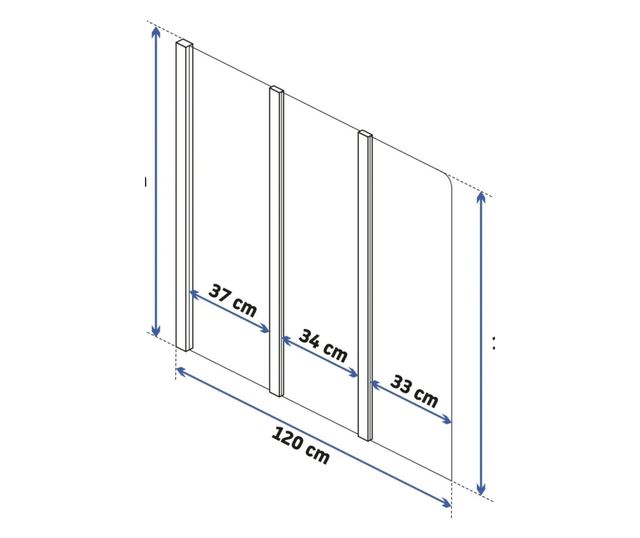 Paraván Rea Agat-3 120 Brusolt réz 0,5X120X140CM
