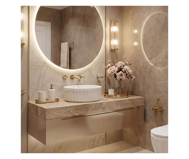 Pultra szerelhető mosdó Rea Duo Fehér 38X38X14,5CM